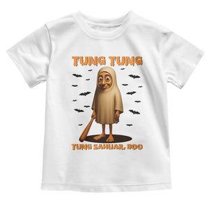 Funny Italian Brainrot Halloween Toddler T Shirt Tung Tung Tung Sahur Meme TS14 White Print Your Wear