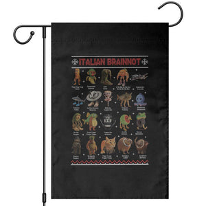 Italian Brainrot Christmas Garden Flag Funny Brain Rot Gen-Z Meme TS14 Black Print Your Wear
