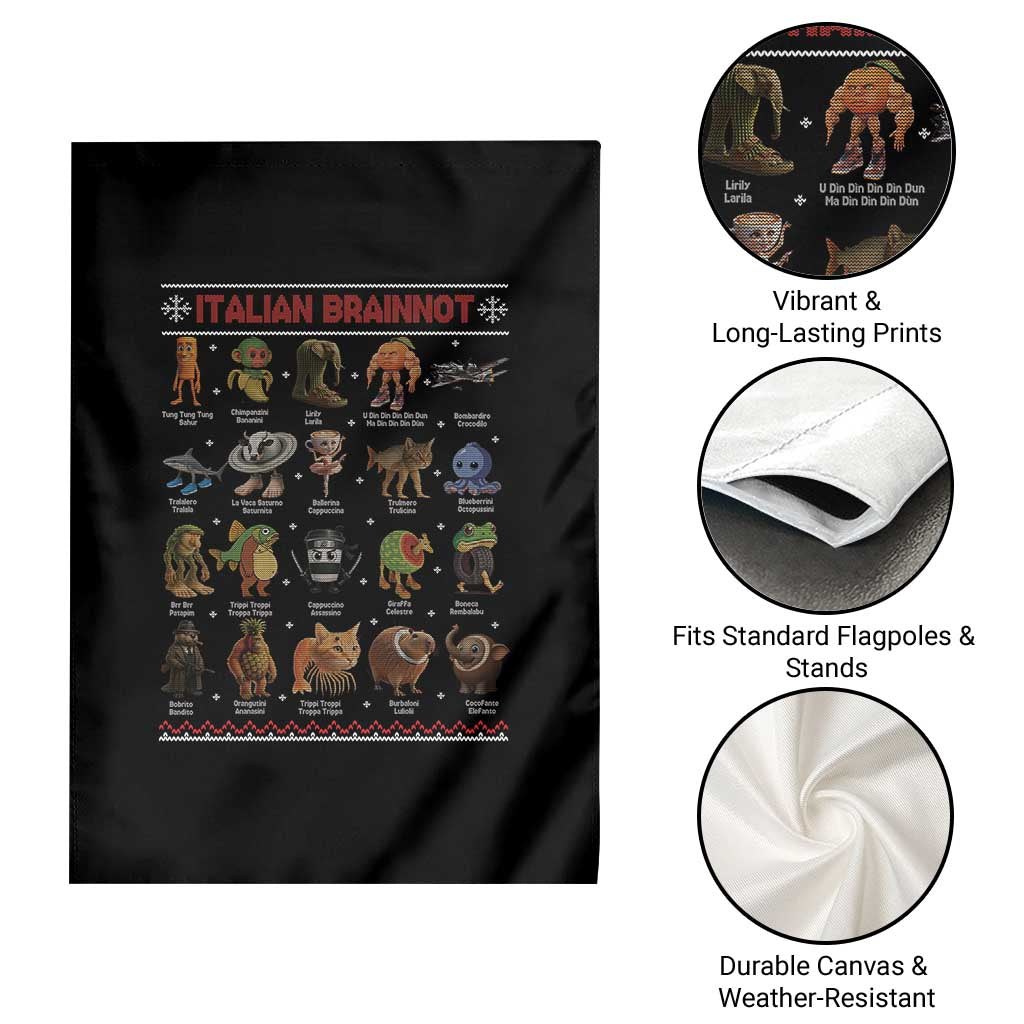 Italian Brainrot Christmas Garden Flag Funny Brain Rot Gen-Z Meme TS14 Print Your Wear