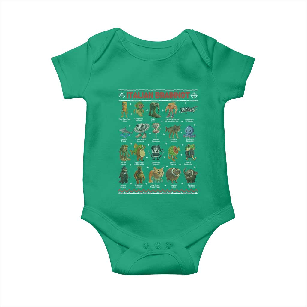 Italian Brainrot Christmas Baby Onesie Funny Brain Rot Gen-Z Meme TS14 Irish Green Print Your Wear