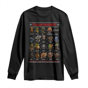 Italian Brainrot Christmas Long Sleeve Shirt Funny Brain Rot Gen-Z Meme TS14 Black Print Your Wear