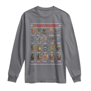 Italian Brainrot Christmas Long Sleeve Shirt Funny Brain Rot Gen-Z Meme TS14 Charcoal Print Your Wear
