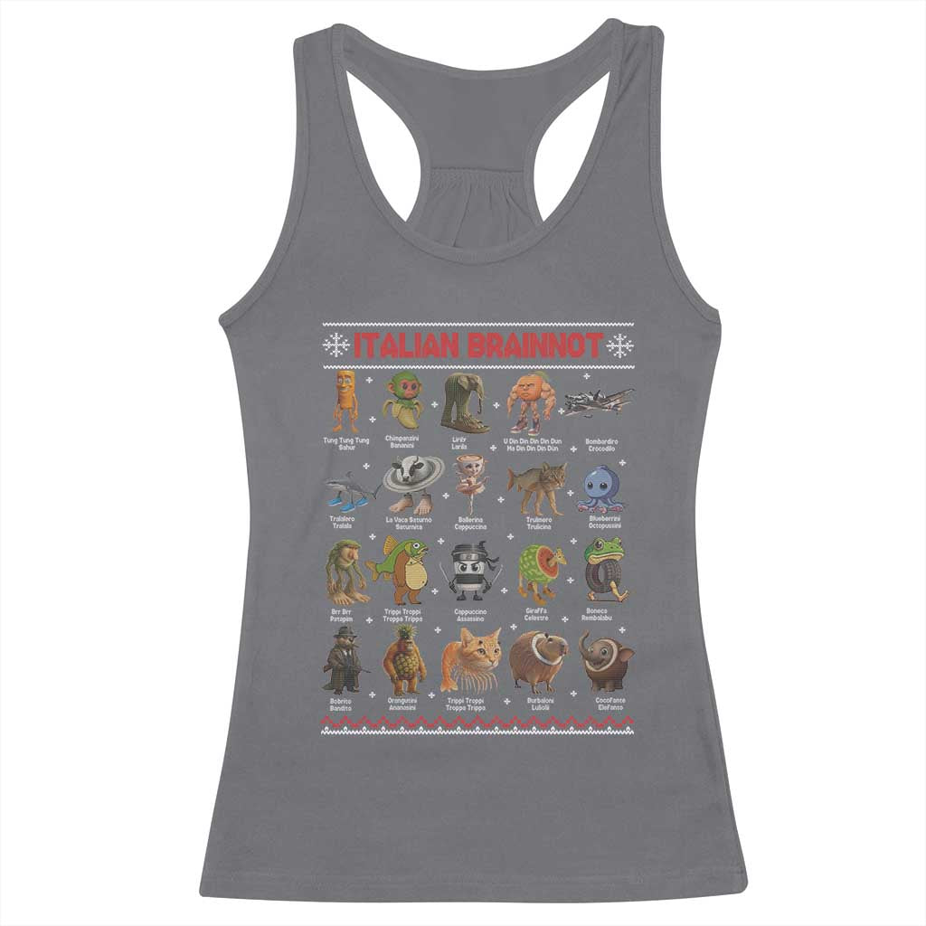 Italian Brainrot Christmas Racerback Tank Top Funny Brain Rot Gen-Z Meme TS14 Charcoal Print Your Wear
