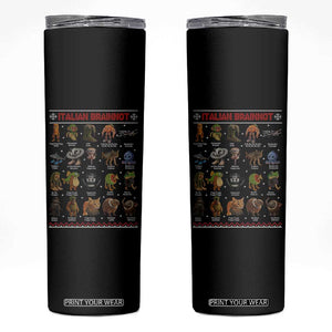 Italian Brainrot Christmas Skinny Tumbler Funny Brain Rot Gen-Z Meme TS14 Black Print Your Wear