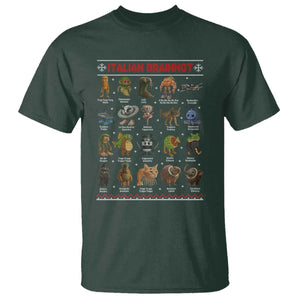 Italian Brainrot Christmas T Shirt Funny Brain Rot Gen-Z Meme TS14 Dark Forest Green Print Your Wear
