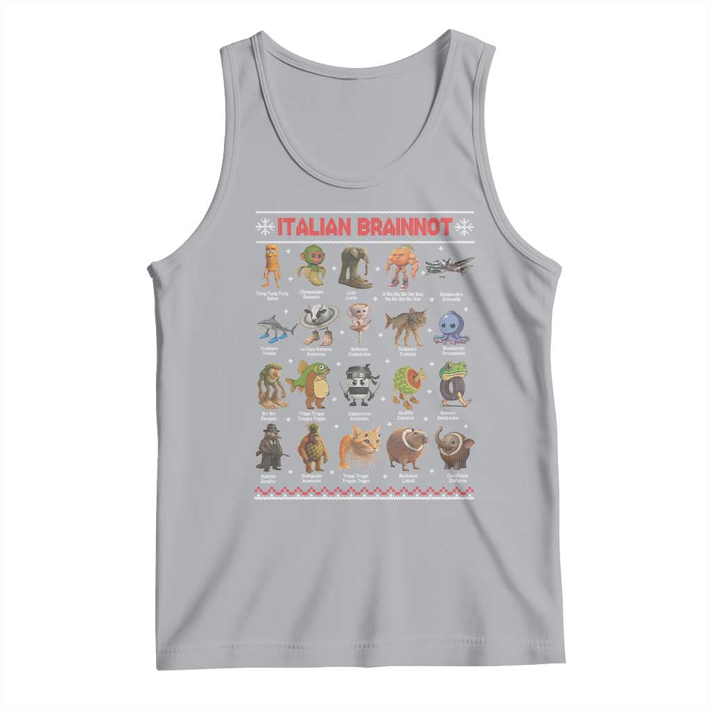 Italian Brainrot Christmas Tank Top Funny Brain Rot Gen-Z Meme TS14 Athletic Heather Print Your Wear