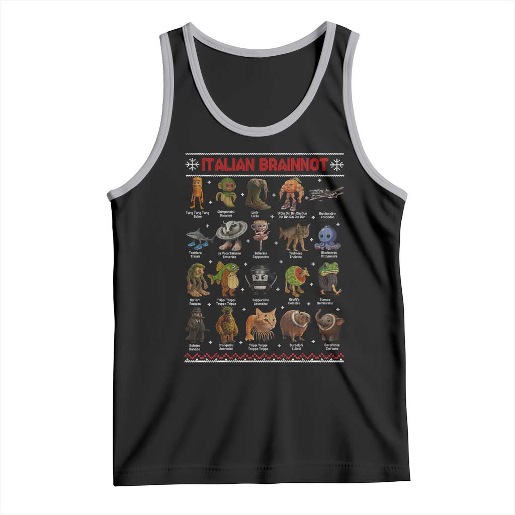 Italian Brainrot Christmas Tank Top Funny Brain Rot Gen-Z Meme TS14 Black Athletic Heather Print Your Wear