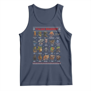 Italian Brainrot Christmas Tank Top Funny Brain Rot Gen-Z Meme TS14 Navy Print Your Wear