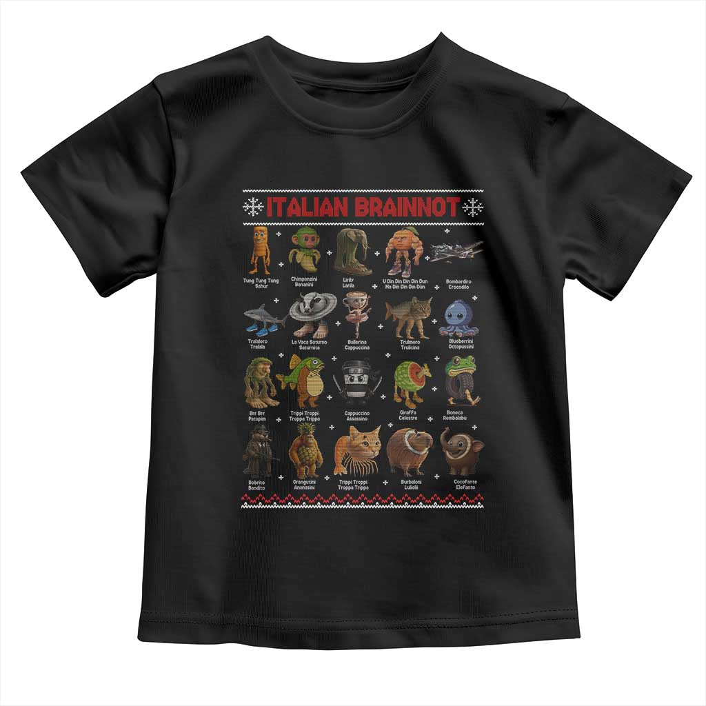 Italian Brainrot Christmas Toddler T Shirt Funny Brain Rot Gen-Z Meme TS14 Black Print Your Wear