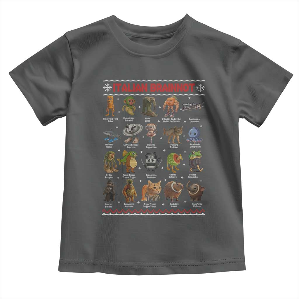 Italian Brainrot Christmas Toddler T Shirt Funny Brain Rot Gen-Z Meme TS14 Dark Heather Print Your Wear