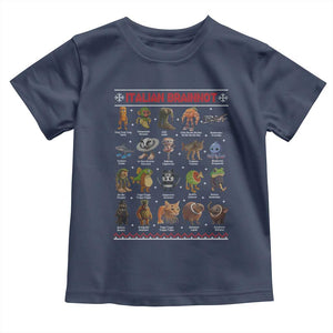 Italian Brainrot Christmas Toddler T Shirt Funny Brain Rot Gen-Z Meme TS14 Navy Print Your Wear