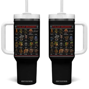 Italian Brainrot Christmas Tumbler With Handle Funny Brain Rot Gen-Z Meme TS14 One Size: 40 oz Black Print Your Wear
