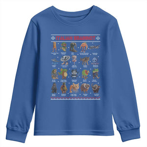 Italian Brainrot Christmas Youth Sweatshirt Funny Brain Rot Gen-Z Meme TS14 Royal Blue Print Your Wear