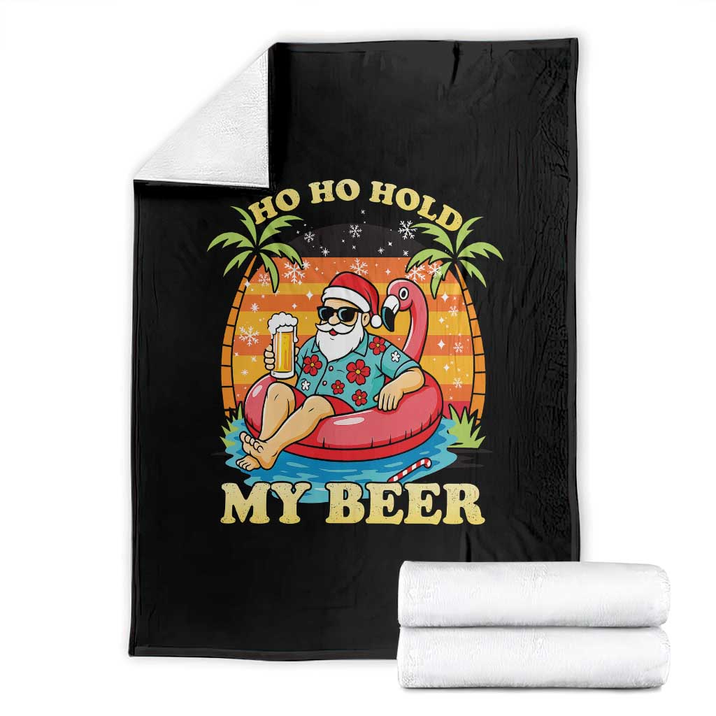 Santa Beer Christmas Throw Blanket Ho Ho Ho My Beer TS14 Black Print Your Wear