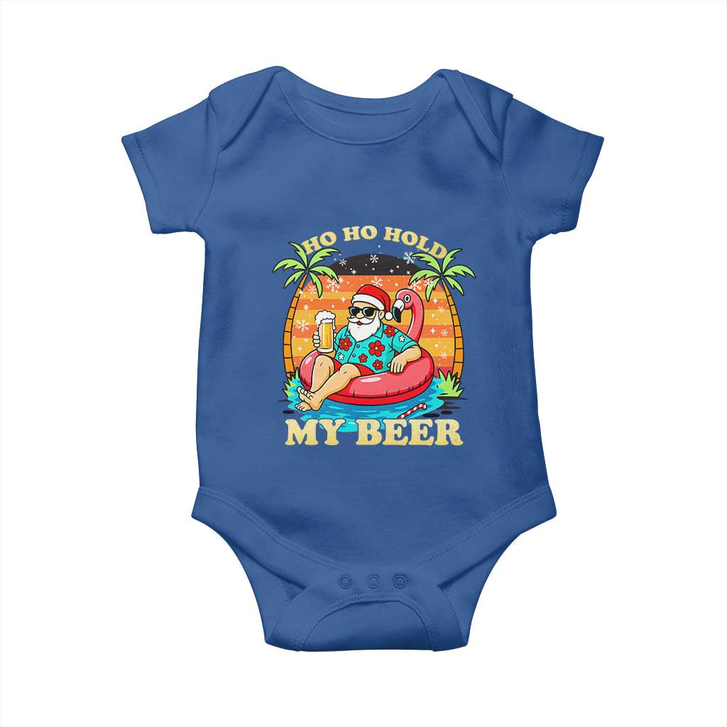Santa Beer Christmas Baby Onesie Ho Ho Ho My Beer TS14 Royal Blue Print Your Wear
