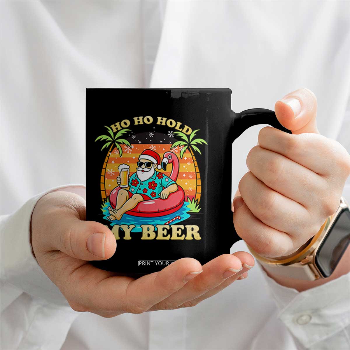 Santa Beer Christmas Coffee Mug Ho Ho Ho My Beer TS14 Print Your Wear