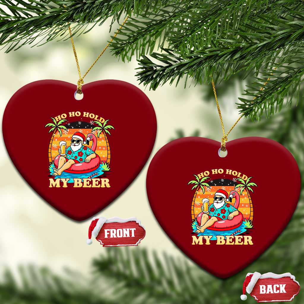 Santa Beer Xmas Ceramic Ornament Ho Ho Ho My Beer TS14 Print Your Wear