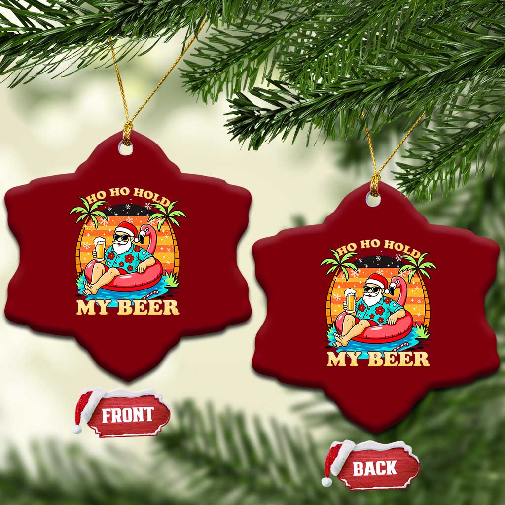 Santa Beer Xmas Ceramic Ornament Ho Ho Ho My Beer TS14 Print Your Wear