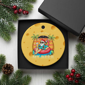 Santa Beer Xmas Ceramic Ornament Ho Ho Ho My Beer TS14 1pc Yellow Cheese Print Your Wear