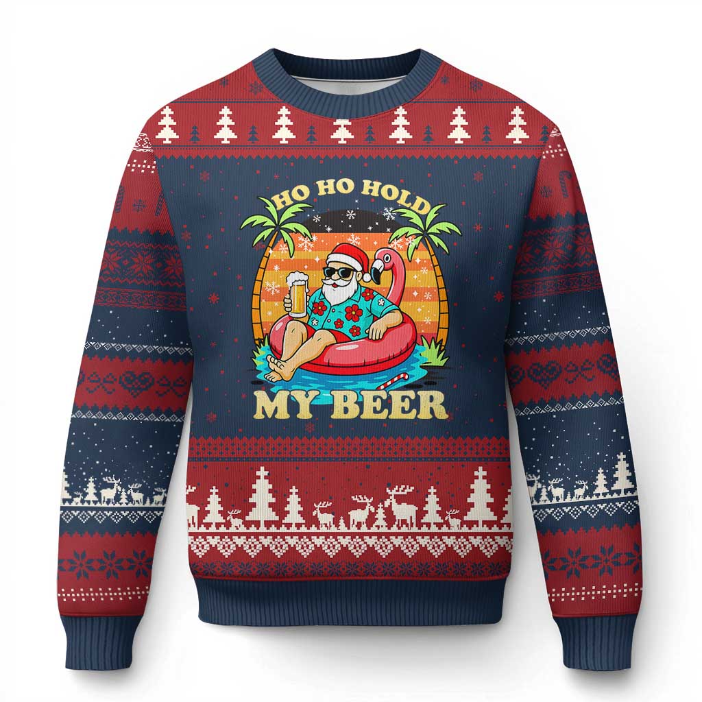 Santa Beer Xmas Ugly Christmas Sweater Ho Ho Ho My Beer TS14 Navy Red Print Your Wear