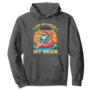 Santa Beer Christmas Hoodie Ho Ho Ho My Beer TS14 Dark Heather Print Your Wear