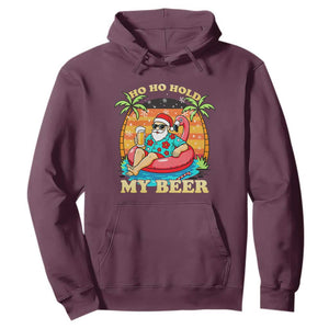 Santa Beer Christmas Hoodie Ho Ho Ho My Beer TS14 Maroon Print Your Wear