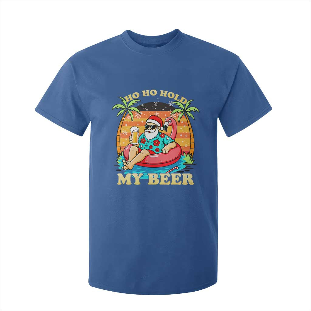 Santa Beer Christmas T Shirt For Kid Ho Ho Ho My Beer TS14 Royal Blue Print Your Wear