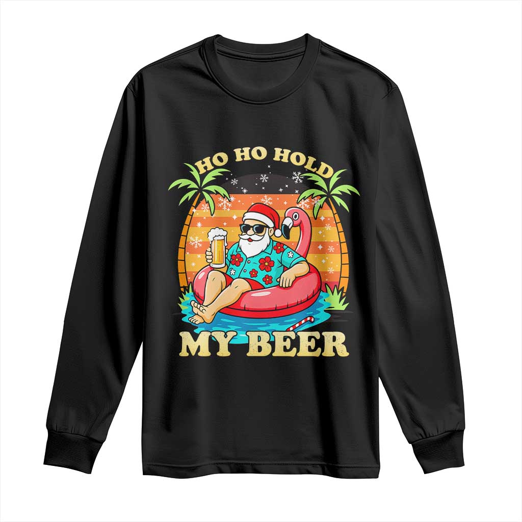 Santa Beer Christmas Long Sleeve Shirt Ho Ho Ho My Beer TS14 Black Print Your Wear