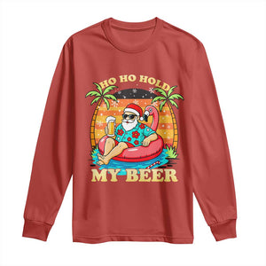 Santa Beer Christmas Long Sleeve Shirt Ho Ho Ho My Beer TS14 Red Print Your Wear