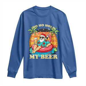 Santa Beer Christmas Long Sleeve Shirt Ho Ho Ho My Beer TS14 Royal Blue Print Your Wear