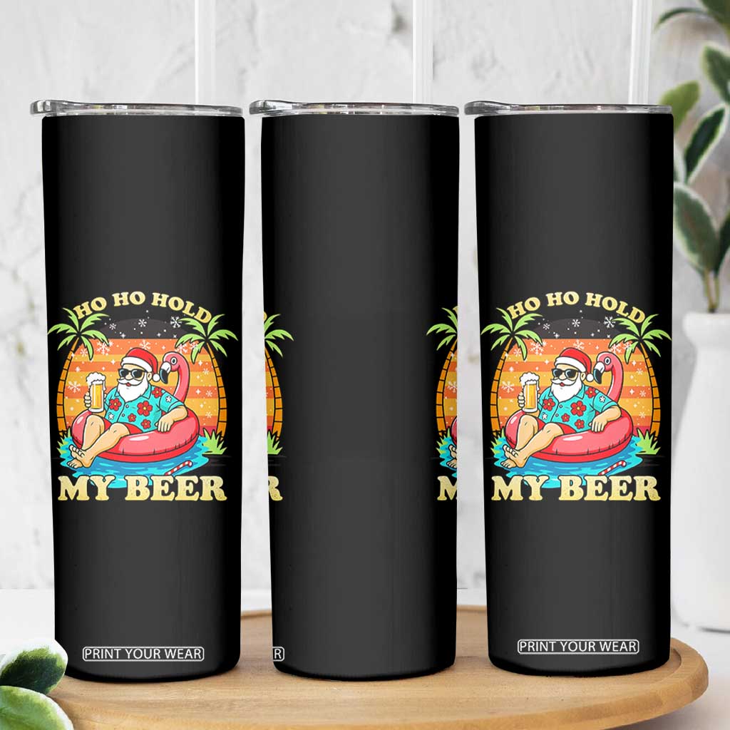 Santa Beer Christmas Skinny Tumbler Ho Ho Ho My Beer TS14 Print Your Wear