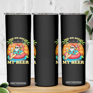 Santa Beer Christmas Skinny Tumbler Ho Ho Ho My Beer TS14 Print Your Wear