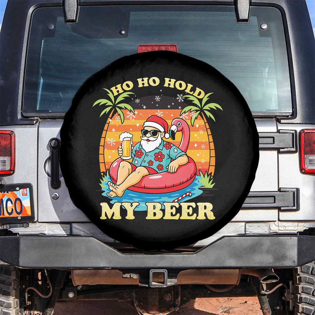 Santa Beer Christmas Spare Tire Cover Ho Ho Ho My Beer TS14 No hole Black Print Your Wear