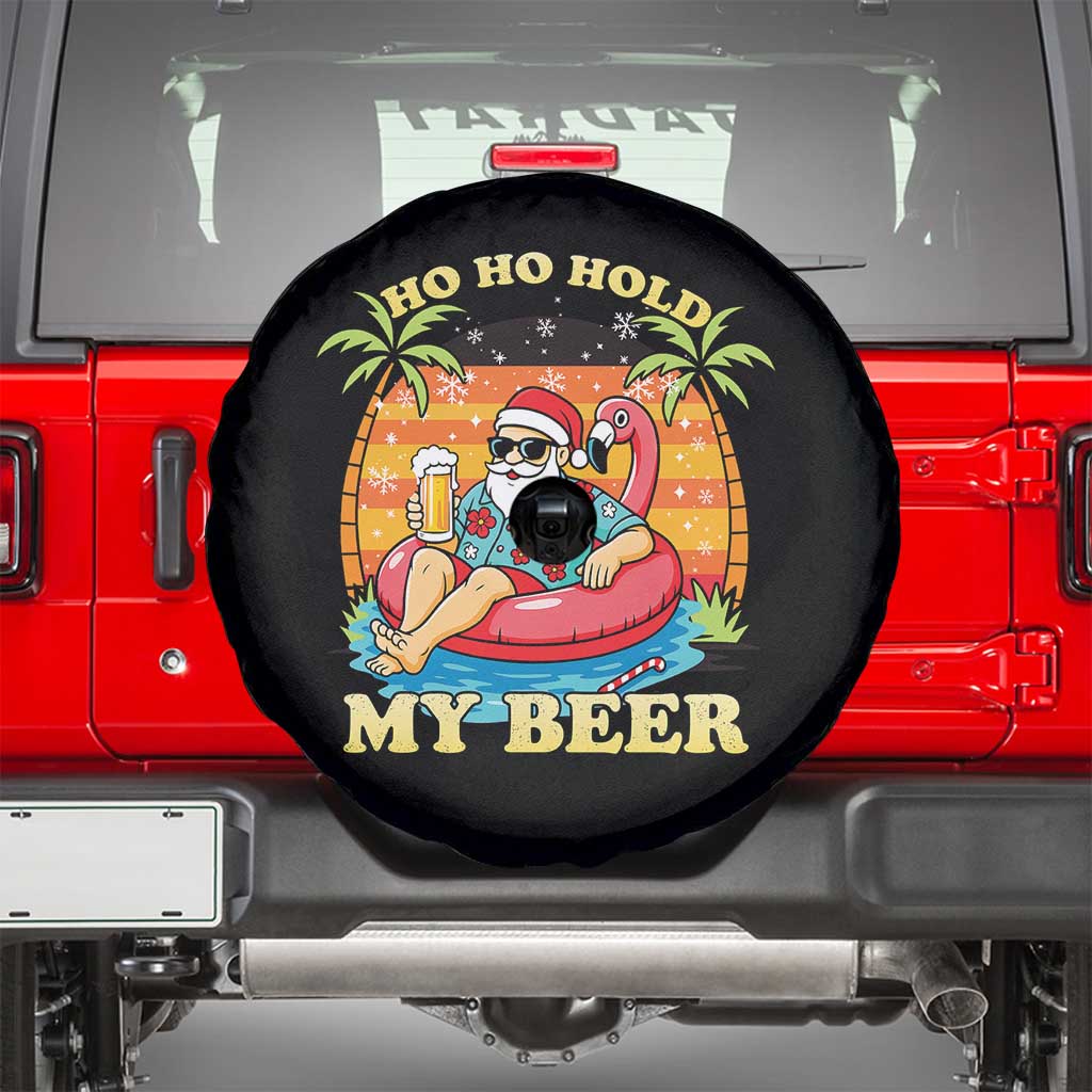 Santa Beer Christmas Spare Tire Cover Ho Ho Ho My Beer TS14 Black Print Your Wear