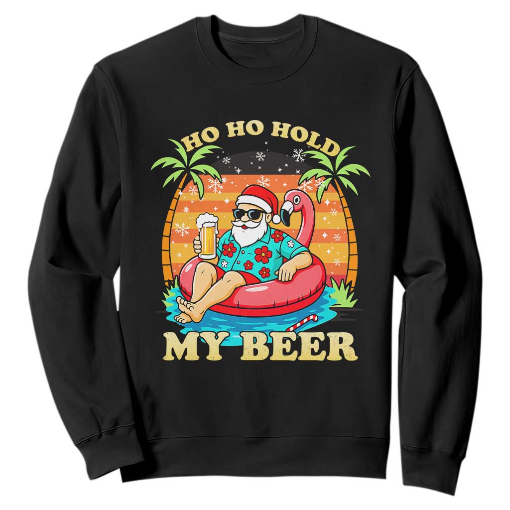 Santa Beer Christmas Sweatshirt Ho Ho Ho My Beer TS14 Black Print Your Wear
