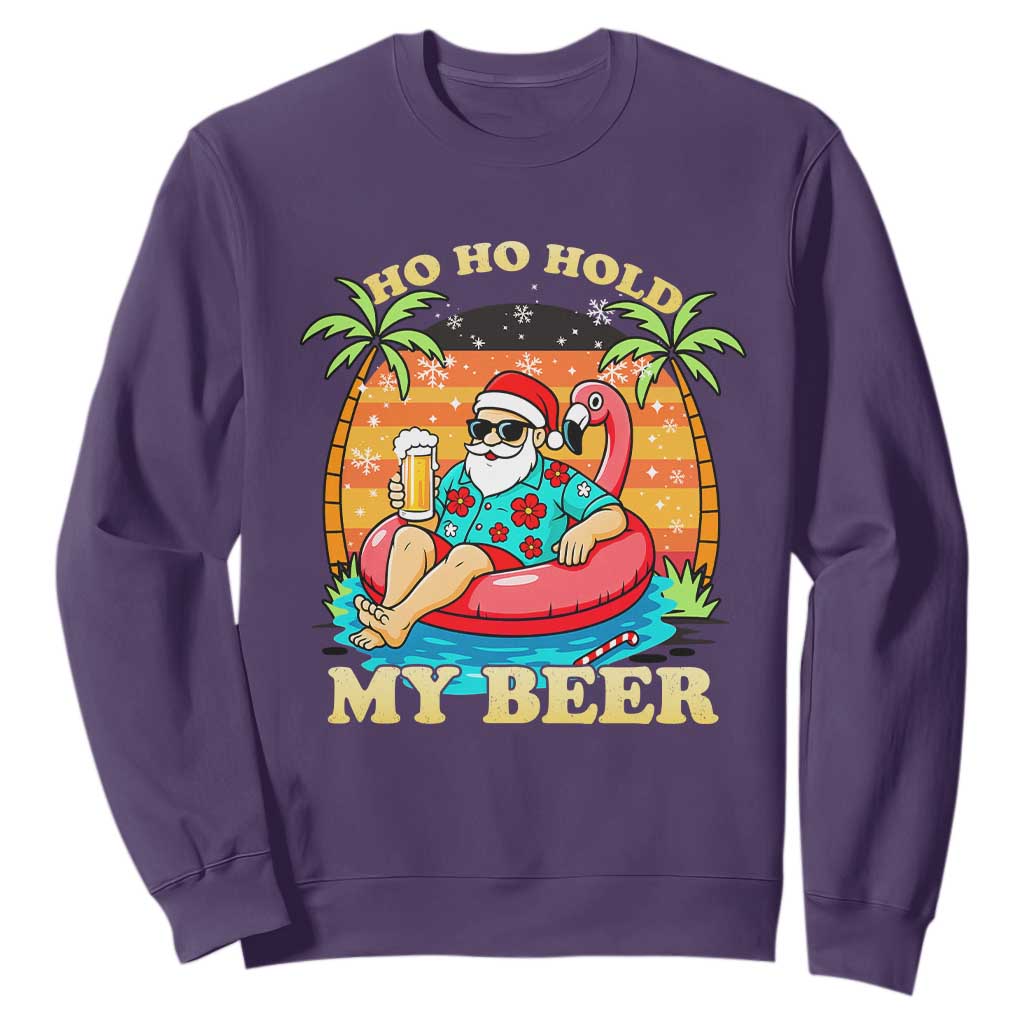 Santa Beer Christmas Sweatshirt Ho Ho Ho My Beer TS14 Purple Print Your Wear