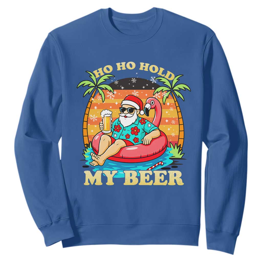 Santa Beer Christmas Sweatshirt Ho Ho Ho My Beer TS14 Royal Blue Print Your Wear