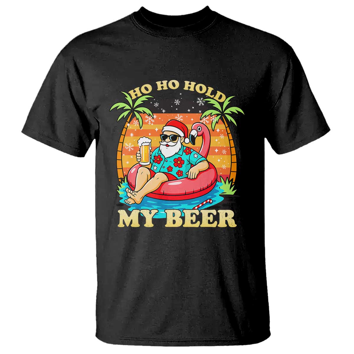 Santa Beer Christmas T Shirt Ho Ho Ho My Beer TS14 Black Print Your Wear
