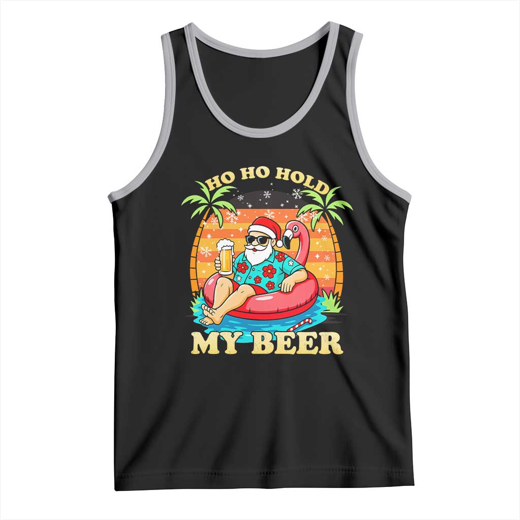 Santa Beer Christmas Tank Top Ho Ho Ho My Beer TS14 Black Athletic Heather Print Your Wear