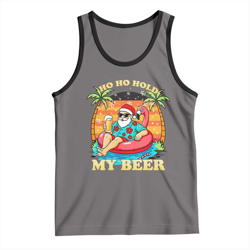 Santa Beer Christmas Tank Top Ho Ho Ho My Beer TS14 Deep Heather Black Print Your Wear