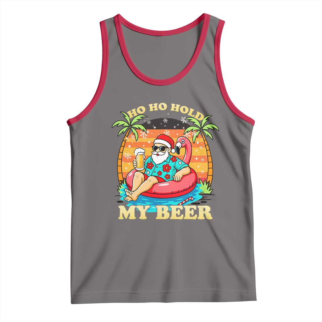Santa Beer Christmas Tank Top Ho Ho Ho My Beer TS14 Deep Heather Red Print Your Wear