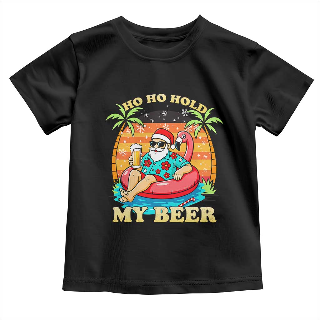Santa Beer Christmas Toddler T Shirt Ho Ho Ho My Beer TS14 Black Print Your Wear
