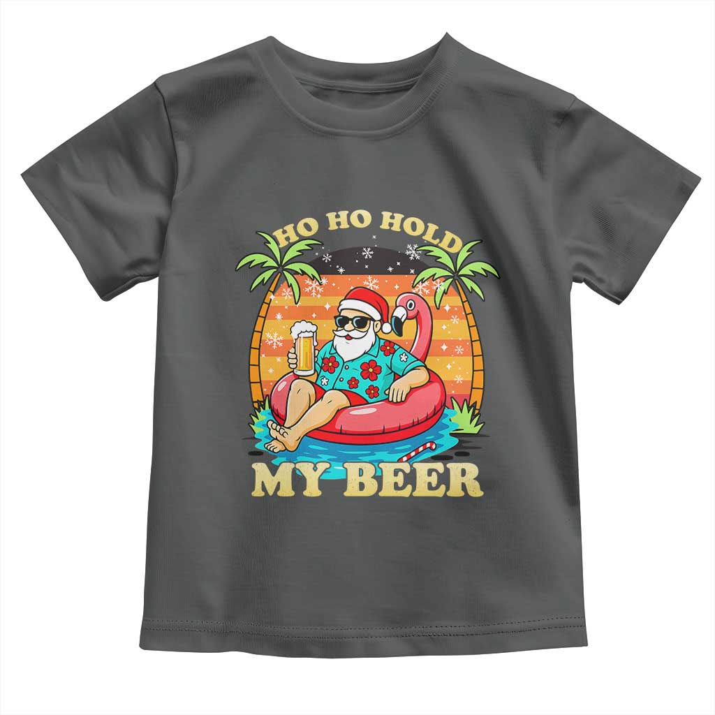 Santa Beer Christmas Toddler T Shirt Ho Ho Ho My Beer TS14 Dark Heather Print Your Wear