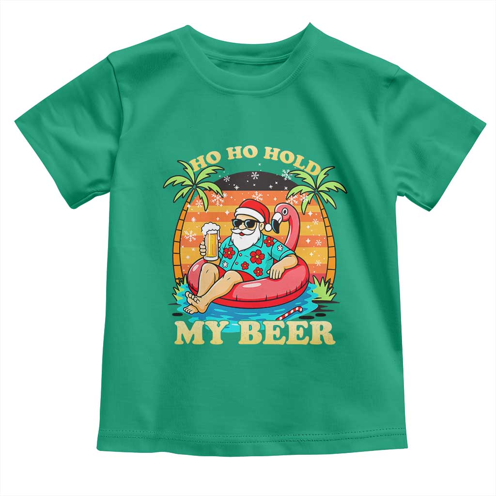 Santa Beer Christmas Toddler T Shirt Ho Ho Ho My Beer TS14 Irish Green Print Your Wear