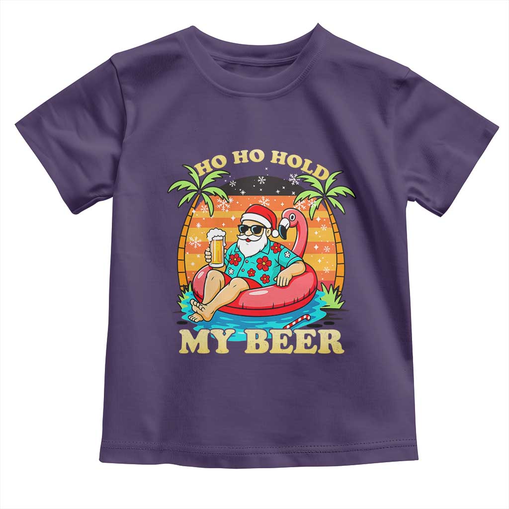 Santa Beer Christmas Toddler T Shirt Ho Ho Ho My Beer TS14 Purple Print Your Wear