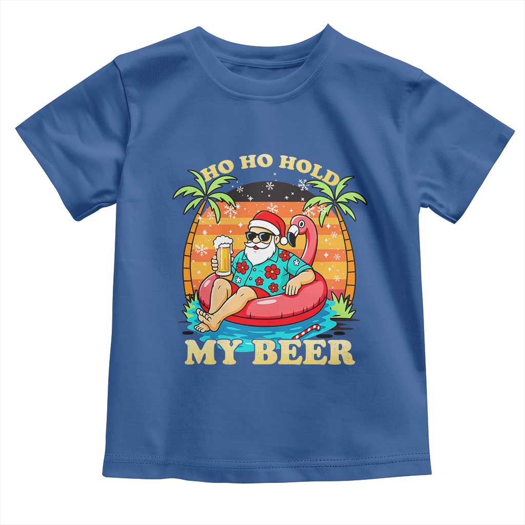 Santa Beer Christmas Toddler T Shirt Ho Ho Ho My Beer TS14 Royal Blue Print Your Wear