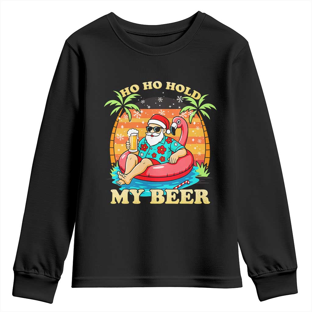 Santa Beer Christmas Youth Sweatshirt Ho Ho Ho My Beer TS14 Black Print Your Wear
