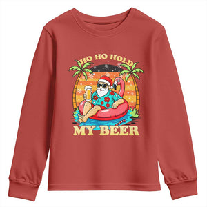 Santa Beer Christmas Youth Sweatshirt Ho Ho Ho My Beer TS14 Red Print Your Wear