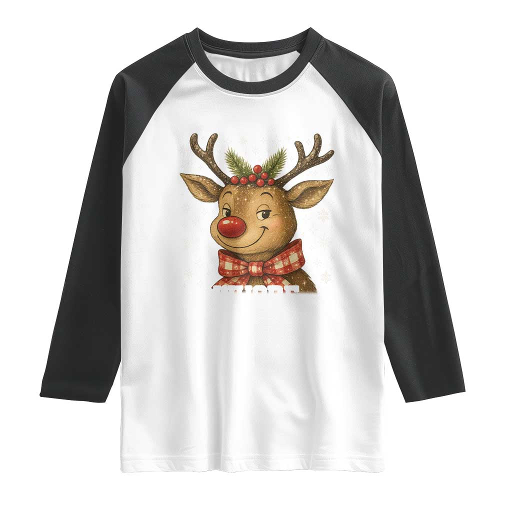 Reindeer Christmas Meme Raglan Shirt Nothing For You Whore TS14 White Black Print Your Wear
