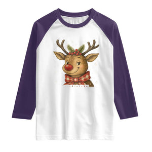Reindeer Christmas Meme Raglan Shirt Nothing For You Whore TS14 White Purple Print Your Wear